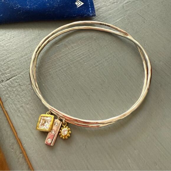 Silpada 925 Sterling Silver Bangle & Gold Tone Charms Bracelet NEW - Picture 9 of 9